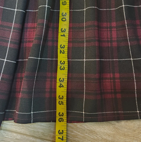 Torrid Womens 2X Red Plaid Crossback Long Sleeve Skater Dress Elastic Waist - Picture 4 of 11